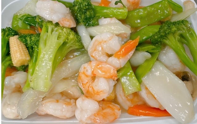 Shrimp with Mixed Vegetables.