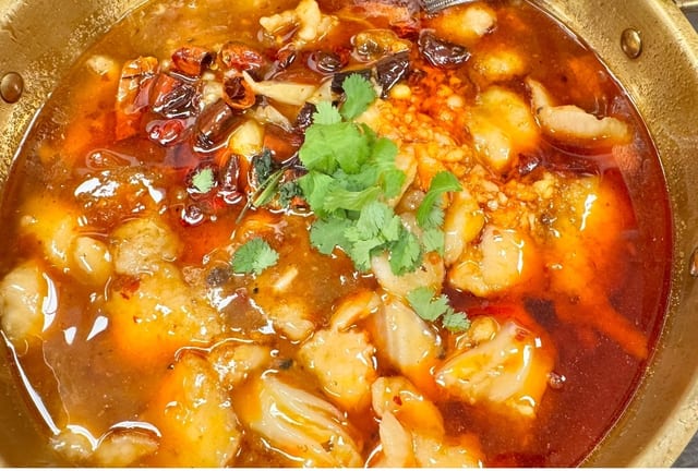 Sichuan Spicy Boiled Fish Fillet.