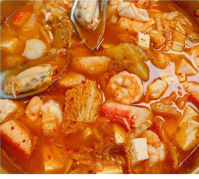 Kimchi Seafood Tofu Stew.